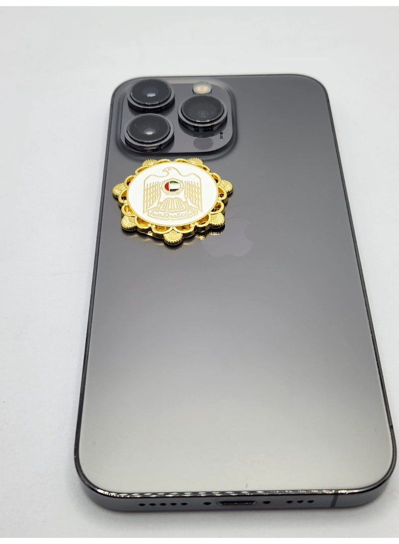 Kipfy Emirates Gold Logo Sticker Badge Metal Sticker Decorative Badge for mobile,laptop Backpacks,Accessories Fans Stickers Display for I pad,and Collectors Walls, Doors, Cars, Trucks, Motorcycles Fridge - Image 3